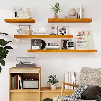 Amazon.com: Fun Memories Floating Shelves, 9.3'' Deep Solid